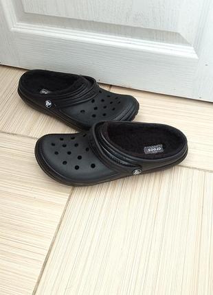 Утеплені шльопанці crocs, j6, 38 р., 24,5 см