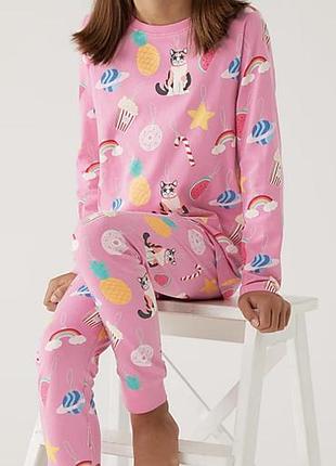 Рожева дитяча піжама від бренду marks & spencer (m&s) 10-11 р.