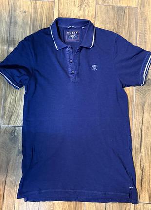 Guess original чоловіче поло футболка l синя темно-синя 100% бавовна american tradition m23p41k1iy0