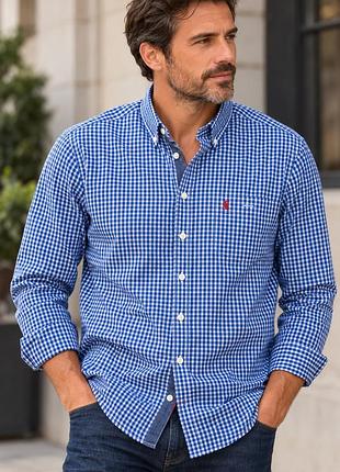 Чоловіча сорочка joules classic fit l у синьо-білу клітинку, великобританія