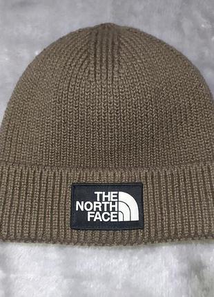 The north face logo box beanie hat шапка