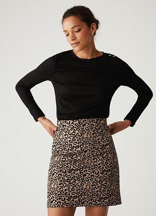 Спідниця з леопардовим принтом від популярного британського бренду marks & spencer
