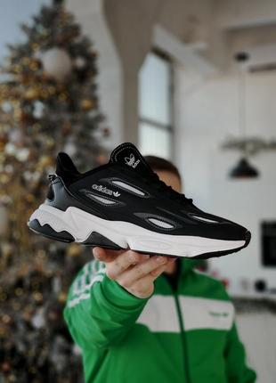 Кроссовки мужские, женские adidas ozweego celox черно-белые (адидас озвего целокс, озвиго, унисекс)