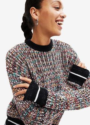 Стильный меланжевый свитер desigual с люрексом (m,l)