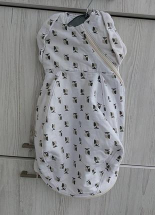 Пеленка-кокон 2в1 grobag newborn plus orla kiely owls для деток 0-3м весом 2.2-5,5кг
