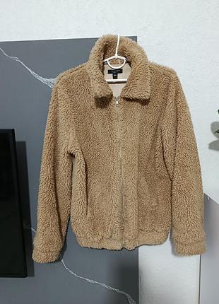 Жіночий бомбер new look тедді бежевий розмір l