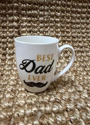 Чайна чашка керамічна «best dad ever» нова 4