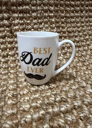 Чайна чашка керамічна «best dad ever» нова 4