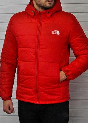 The north face красная куртка зимняя l и m