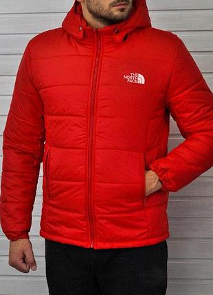 Зимняя куртка the north face красная размеры m, l