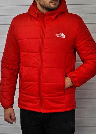 Куртка the north face зимняя красная l, m