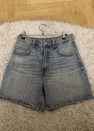 Шорти жіночі zara джинсові блакитні з високою посадкою