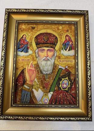 Икона из янтаря николай чудотворец