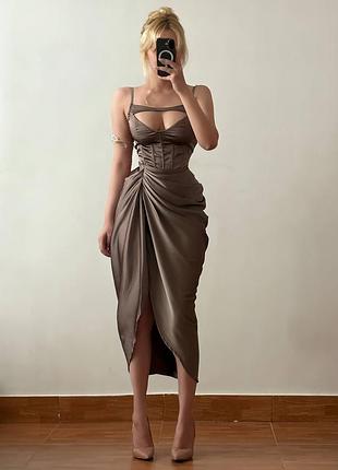 Распродажа платье prettylittlething миди драпировка