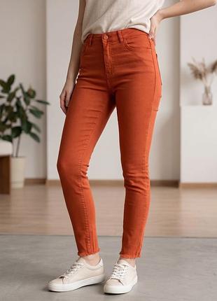 Яскраві помаранчеві джинси-скінні koton jeans (розмір m) — тягнуться, в чудовому стані!