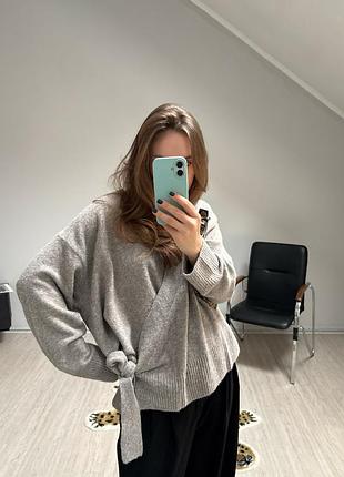 Кардиган на запах на завʼязках h&m