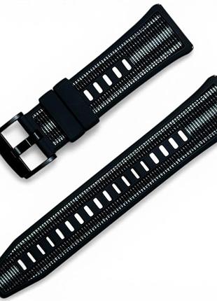 Силіконовий ремінець primolux nylon silicone для смарт-годинника huawei watch gt 6 pro 46mm - black silver