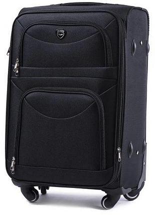 Дорожный чемодан полиэстер черный арт.6802/4 black (l) wings польща
