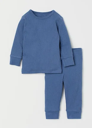 Синий костюм h&amp;m (свитшот, штаны) в рубчик