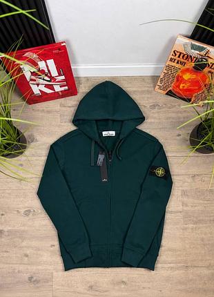 Чоловіче худі stone island в темно-зеленому кольорі