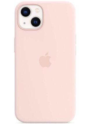 Чохол silicone case full protective (aa) для apple iphone 13 (6.1") (рожевий/ chalk pink) 00049838
