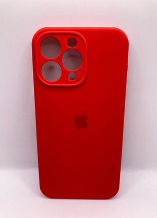 Чохол silicone case full camera protective (aa) для apple iphone 14 pro max (6.7") (чорний/red) 57053 57053*