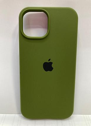 Чохол silicone case full protective (aa) для apple iphone 15 (6.1") (зелений / dark olive) 00065416 00065416*