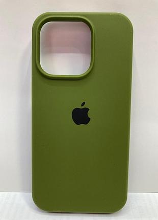 Чохол silicone case full protective (aa) для apple iphone 15 pro (6.1") (зелений / dark olive) 65419 65419*