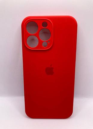 Чохол silicone case full camera protective (aa) для apple iphone 15 pro max (6.7") (чорній/red) 66393 66393*