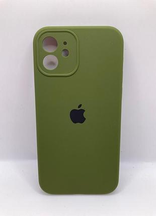 Чохол silicone case full camera protective (aa) для apple iphone 12 (6.1") (зелений / dark olive) 42250 42250*