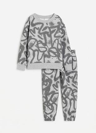 Утеплений дитячий комплект костюм на флісі h&m hm для хлопчика: кофта світшот, штани джогери