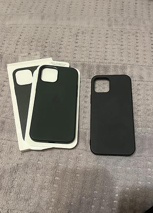 Чохли apple для iphone 12, смарагдовий та чорний матовий
