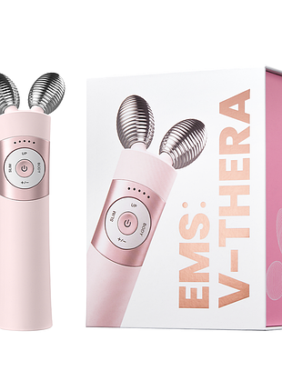 Пристрій масажер для ліфтингу та моделювання овалу обличчя mommy care ems v-thera pink