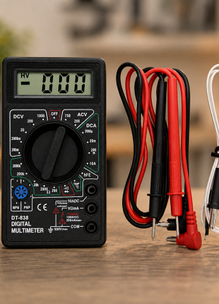 Цифровий мультиметр dt-838 з lcd-дисплеєм, звуковим продзвінком та вимірюванням температури