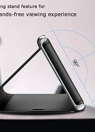 Чехол книжка clear view на samsung galaxy s20 electroplating mirror-розовое золото 2