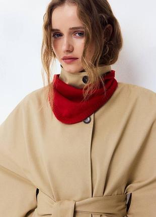 Пончо h&m твіловий кейп бежевий