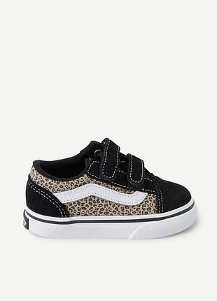 Дитячі кеди vans old skool v з леопардовим принтом