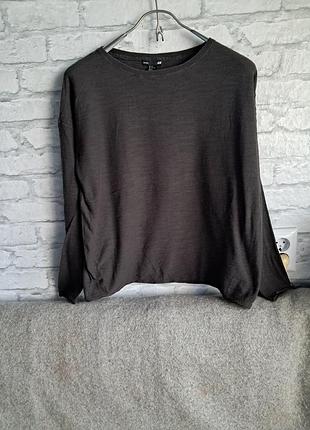 Базовий бавовняний джемпер h&m basic (вільний крій / оверсайз) розмір м