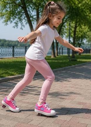 Хіт для активних дівчат — оригінальні рожеві роликові кеди heelys! 33 р. (21 см)