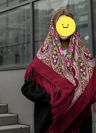 Нова жіноча хустка 120 на 120 шерсть  віскоза українська
