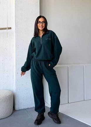 Женский флисовый спортивный костюм со свитшотом