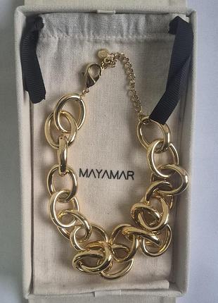 Нове масивне кольє-ланцюг mayamar chunky link chain / choker (покриття 24k золотом)
