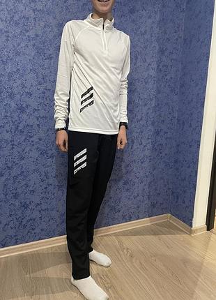 Спортивний костюм чоловічий adidas двійка біло-чорний