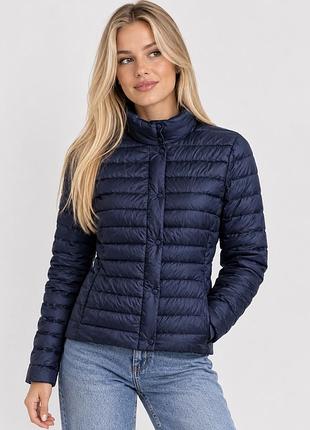 Tommy hilfiger легка жіноча демісезонна куртка пуховик синього кольору