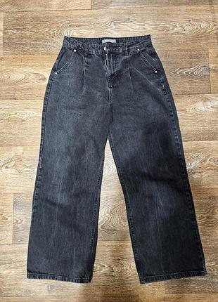 Джинси жіночі denim co baggy wide leg графітові розмір s-m