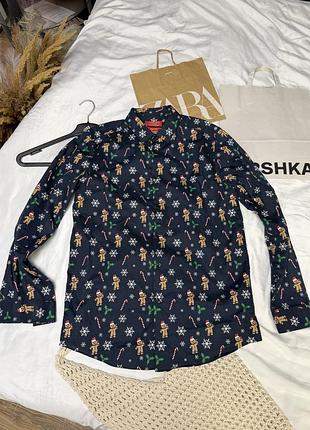 Новорічна чоловіча сорочка primark розмір l