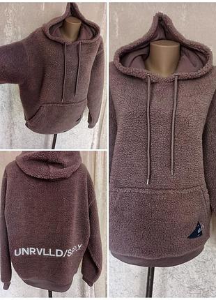 Плюшеве худі оверсайз unrvlld/sply коричневе