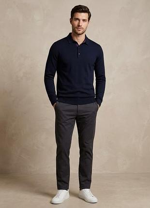 Чоловіче поло charles tyrwhitt темно-синє з довгим рукавом
