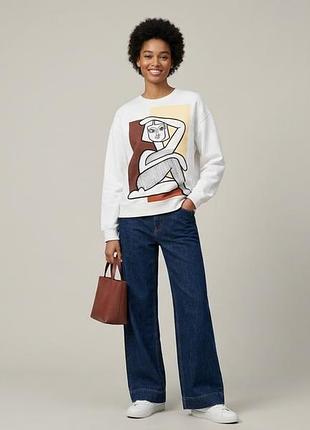 Світшот жіночий zara сірий з малюнком розмір xs/s