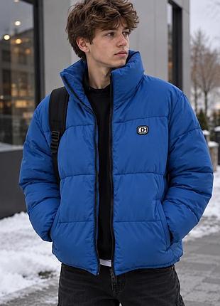 Куртка зимова підліткова ecko unltd. синя стьобана дута з капюшоном